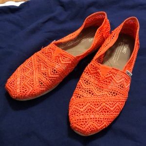 Toms Neon Coral Crochet